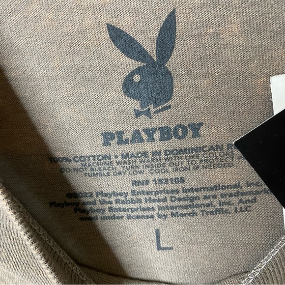Playboy Bunny Brown Graphic T-Shirt Y2k Retro Nwt Size Large L - Picture 5 of 5
